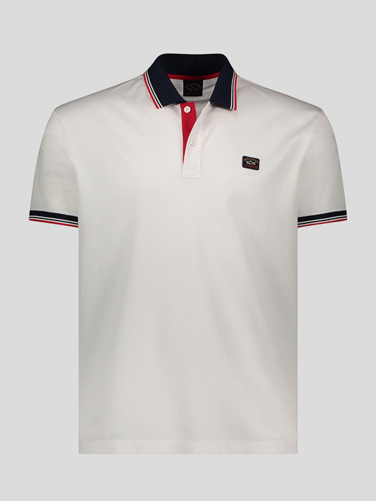 Polo Blanc Logo Paul & Shark Grande Taille  homme grande taille - Capelstore