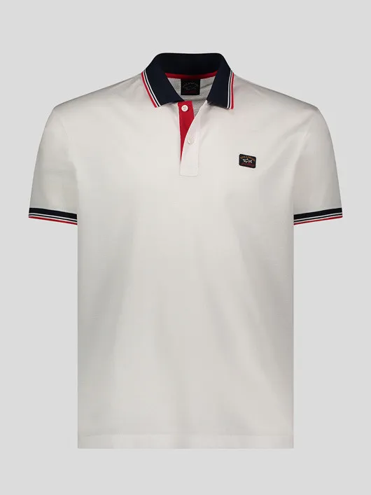 Polo Blanc Logo Paul & Shark Grande Taille  homme grande taille - Capelstore