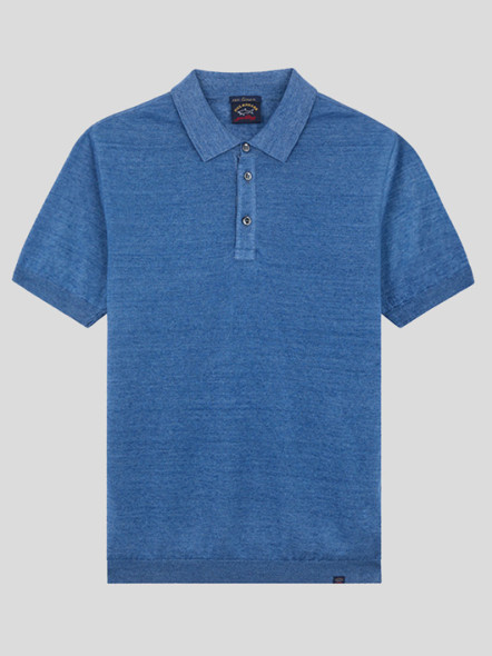 Polo Bleu En Lin Paul & Shark Grande Taille