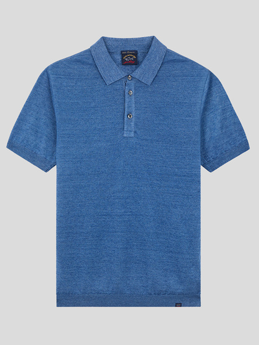 Polo Bleu En Lin Paul & Shark Grande Taille