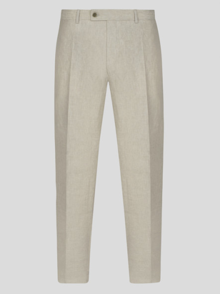 Pantalon En Lin Beige Capel Grande Taille