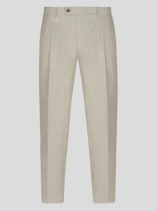 Pantalon En Lin Beige Capel Grande Taille