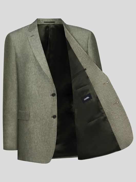 Veste En Lin Vert Capel Grande Taille homme grande taille - Capelstore