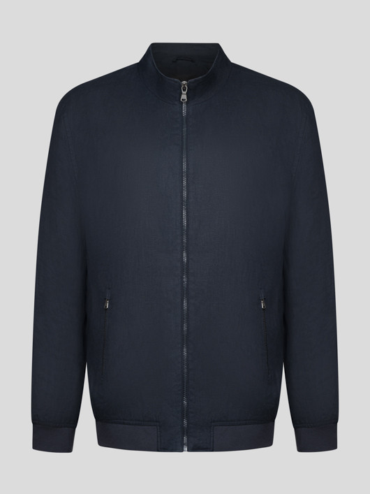 Blouson En Lin Marine Capel Grande Taille