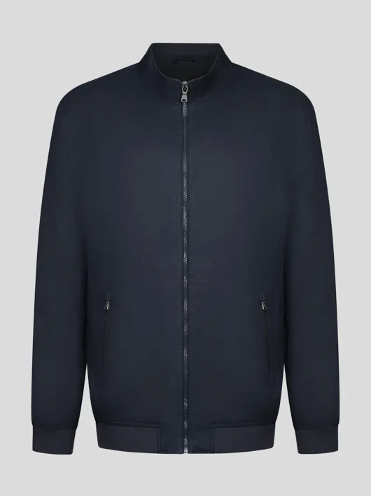 Blouson En Lin Marine Capel Grande Taille  homme grande taille - Capelstore