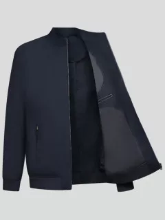 Blouson En Lin Marine Capel Grande Taille  homme grande taille - Capelstore