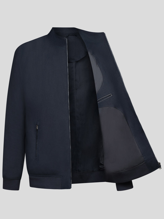 Blouson En Lin Marine Capel Grande Taille  homme grande taille - Capelstore