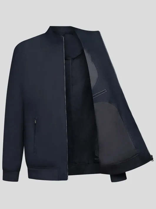 Blouson En Lin Marine Capel Grande Taille  homme grande taille - Capelstore