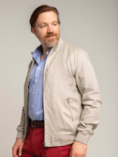 Blouson En Lin Beige Capel Grande Taille  homme grande taille - Capelstore