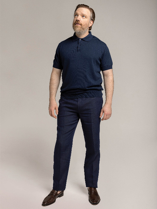Pantalon En Lin Marine Capel Grande Taille homme grande taille - Capelstore