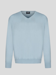 Pull Coton Bleu Col V Como Capel Grande Taille  homme grande taille - Capelstore