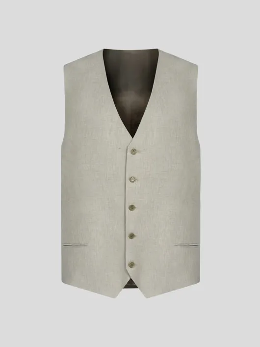 Gilet En Lin Beige Capel Grande Taille  homme grande taille - Capelstore