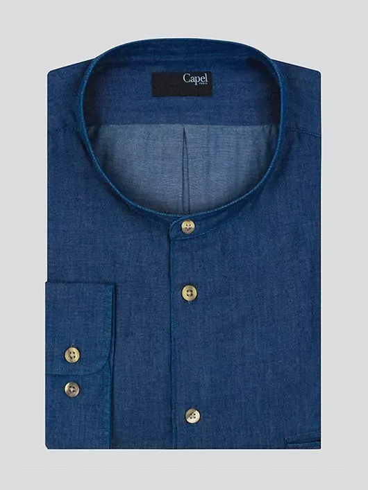 Chemise Col Mao Capel Grande Taille