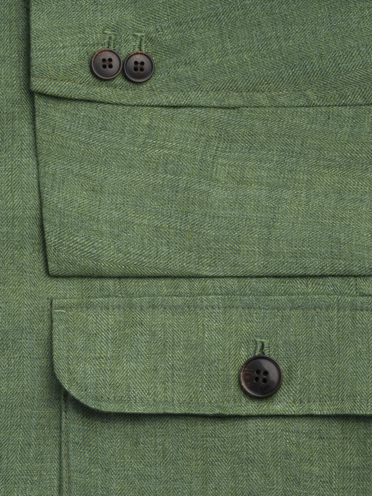 Veste Forestiere Lin Vert Capel Grande Taille homme grande taille - Capelstore