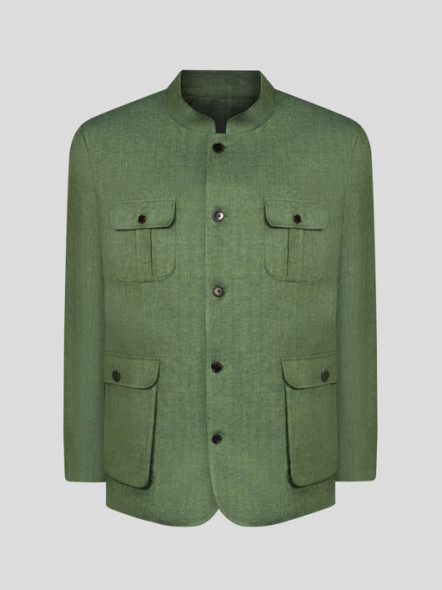 Veste Forestiere  Lin Vert Capel Grande Taille