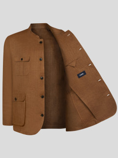 Veste Forestiere Lin Marron Capel Grande Taille  homme grande taille - Capelstore