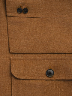Veste Forestiere Lin Marron Capel Grande Taille  homme grande taille - Capelstore