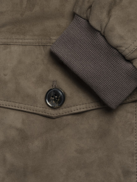 Blouson Cuir Uni Taupe Capel Grande Taille