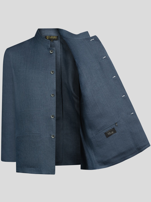 Veste Architecte Chevrons Lin Hollington Grande Taille homme grande taille - Capelstore