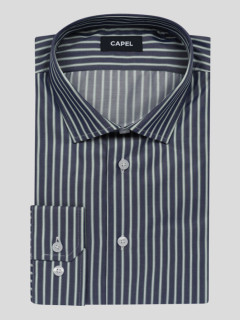 Chemise Max Marine Rayee Capel Grande Taille  homme grande taille - Capelstore