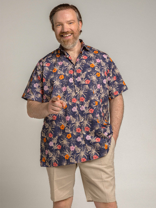 Chemisette Tom Fleurs Hibiscus Capel Grande Taille  homme grande taille - Capelstore