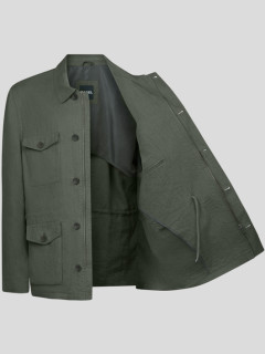 Saharienne En Lin Kaki Capel Grande Taille  homme grande taille - Capelstore