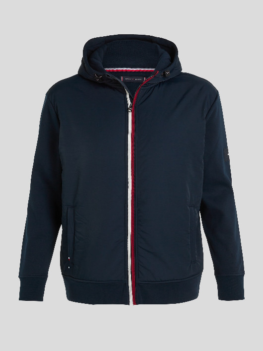 Sweat Zippe Mix Media Tommy Hilfiger Grande Taille homme grande taille - Capelstore