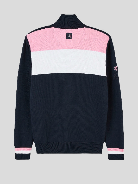 Pull rose Eden Park à col montant zippé - Pull Homme Eden Park