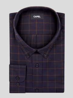 Chemise Ralph/leo Marine A Carreaux Capel Grande Taille  homme grande taille - Capelstore