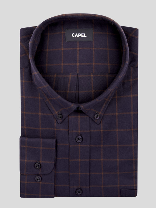 Chemise Ralph/leo Marine A Carreaux Capel Grande Taille  homme grande taille - Capelstore