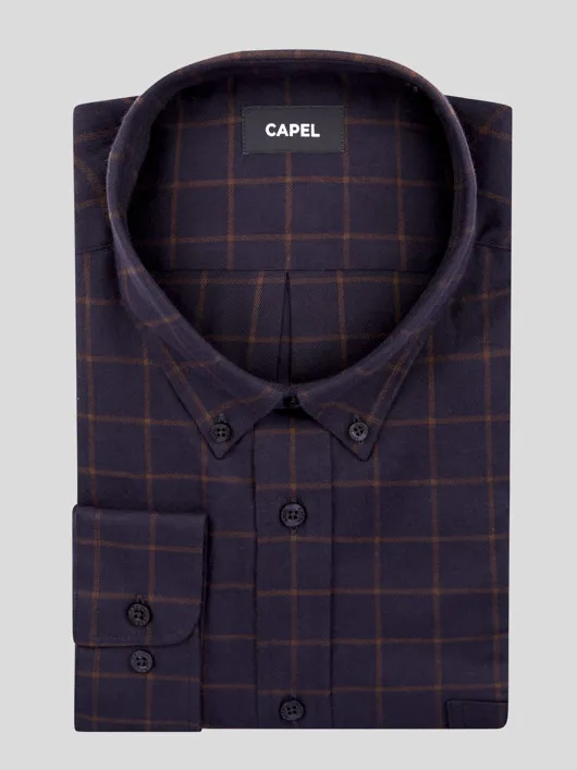 Chemise Ralph/leo Marine A Carreaux Capel Grande Taille  homme grande taille - Capelstore