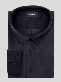 Chemise Ralph Velours Marine Capel Grande Taille  homme grande taille - Capelstore