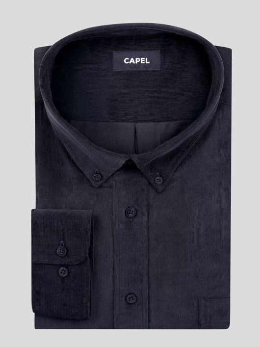 Chemise Ralph Velours Marine Capel Grande Taille  homme grande taille - Capelstore