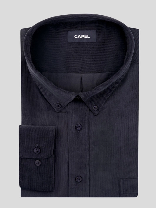 Chemise Ralph Velours Marine Capel Grande Taille  homme grande taille - Capelstore