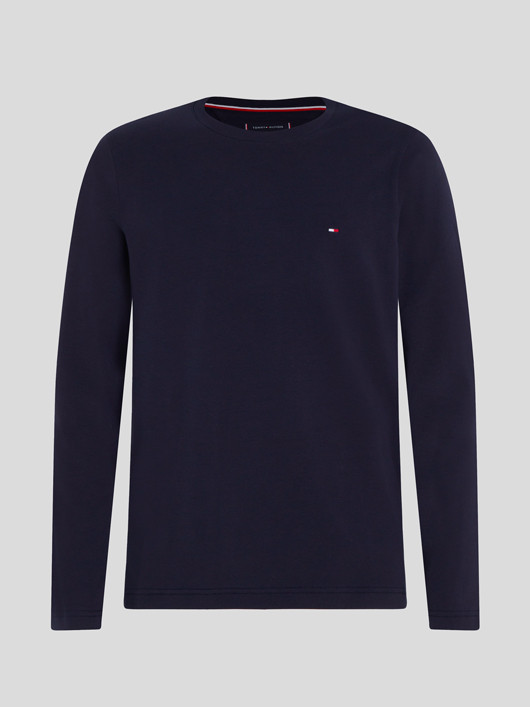 Tee-shirt Ml Uni Marine Tommy Hilfiger Grande Taille  homme grande taille - Capelstore