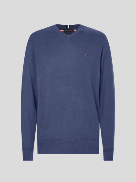 Pull Coton/Cachemire Indigo Tommy Hilfiger Grande Taille