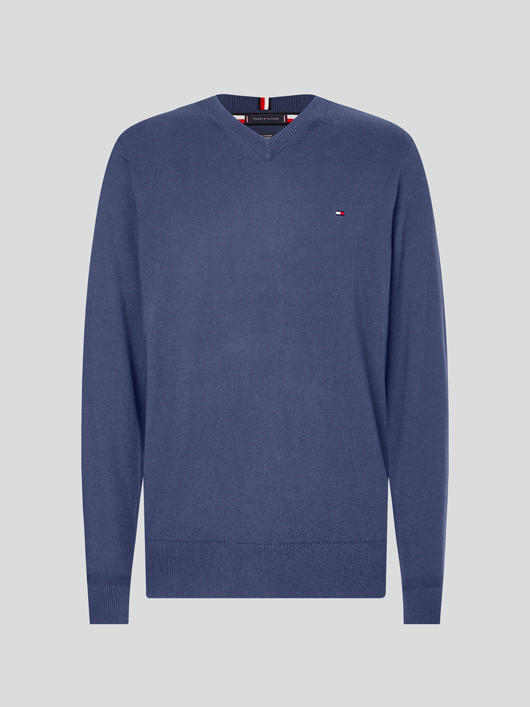 Pull Coton/cach. Indigo Tommy Hilfiger Grande Taille  homme grande taille - Capelstore