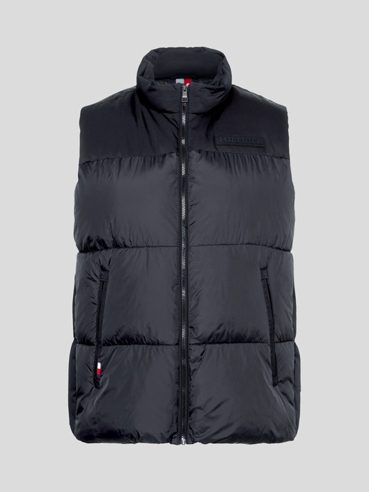 Doudoune Noire Sans Manches Tommy Hilfiger Grande Taille  homme grande taille - Capelstore
