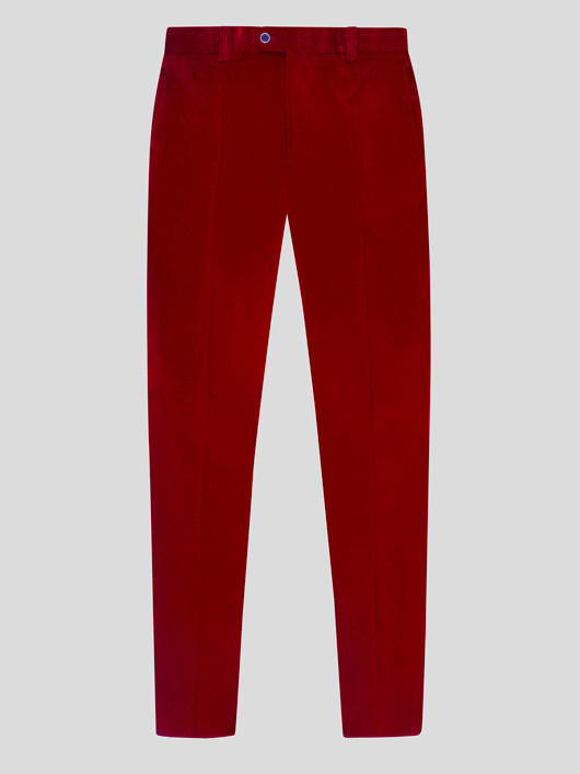 Pantalon Grant Velours Rouge Capel Grande Taille