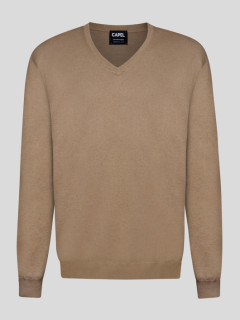 Pull Cachemire Enzo V Beige Capel Grande Taille  homme grande taille - Capelstore