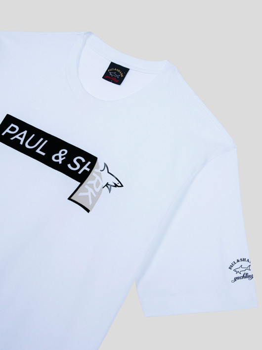 Tee-shirt Blanc Paul & Shark Grande Taille homme grande taille - Capelstore
