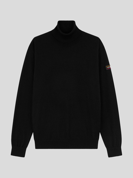Pull Col Roule Noir Paul&shark Grande Taille  homme grande taille - Capelstore