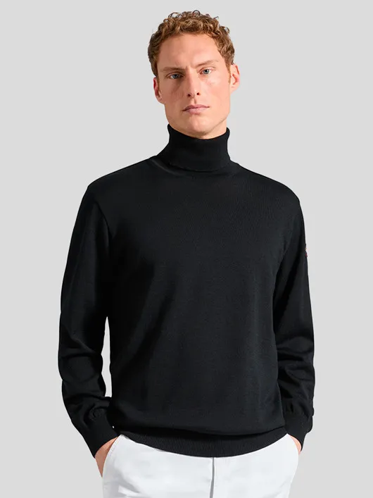 Pull Col Roule Noir Paul&shark Grande Taille  homme grande taille - Capelstore
