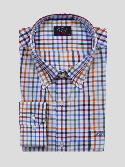 Chemise Carreaux Multicolores Paul & Shark Grande Taille