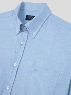 Chemise Flanelle Bleu Ciel Paul & Shark Grande Taille  homme grande taille - Capelstore
