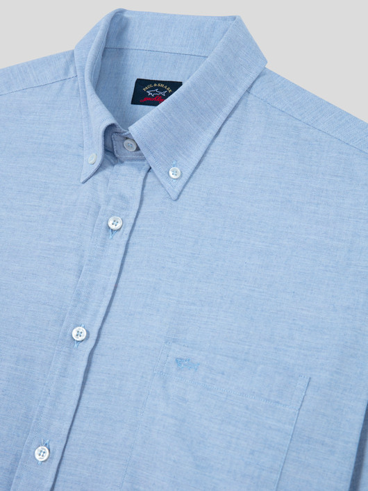 Chemise Flanelle Bleu Ciel Paul & Shark Grande Taille homme grande taille - Capelstore