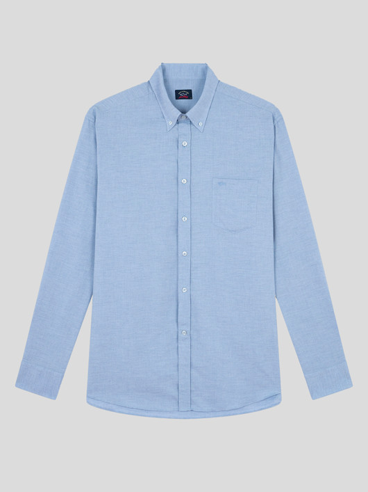 Chemise Flanelle Bleu Ciel Paul & Shark Grande Taille  homme grande taille - Capelstore