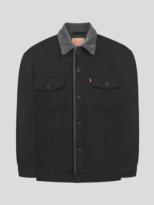 Blouson Sherpa Noir Levi's Grande Taille  homme grande taille - Capelstore